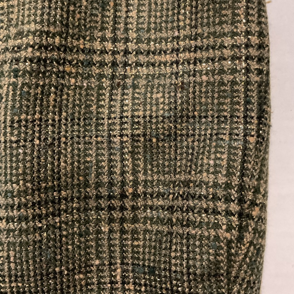 Escada Vintage Plaid Wool Silk Skirt Green - Picture 8 of 13